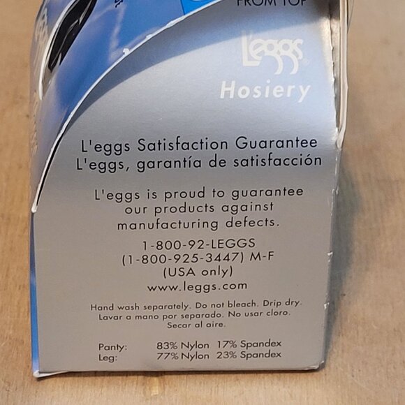 Vintage Pantyhose L'eggs Sheer Comfort Size Q Control Top Black 90s Box NOS - Picture 2 of 5